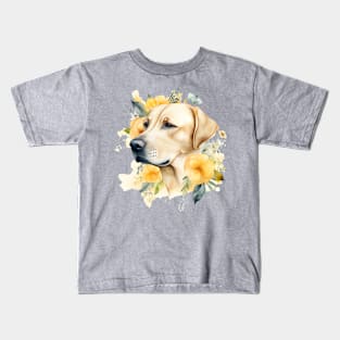 Labrador with Flowers Kids T-Shirt